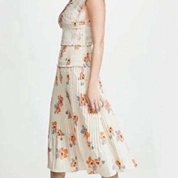 NWT $648 NICHOLAS Cross Front Smocked Midi Dress - Sz 8 - Picture 4 of 10